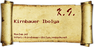 Kirnbauer Ibolya névjegykártya