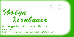 ibolya kirnbauer business card
